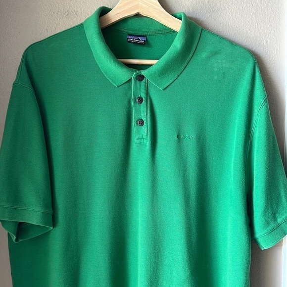 PATAGONIA Green Organic Cotton Short Sleeve Polo Shirt - Picture 1 of 7